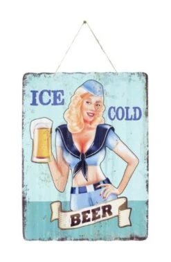 La Hacienda Corrugated Ice Cold Beer Garden Sign
